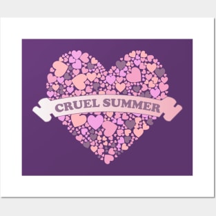 Cruel Summer Pink Hearts 3 Posters and Art